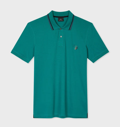 PAUL SMITH PS TIPPED BROAD STRIPE PIQUE COTTON POLO SHIRT GREEN 2XL RRP £90 BNWT