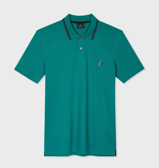 PAUL SMITH PS TIPPED BROAD STRIPE PIQUE COTTON POLO SHIRT GREEN 2XL RRP £90 BNWT