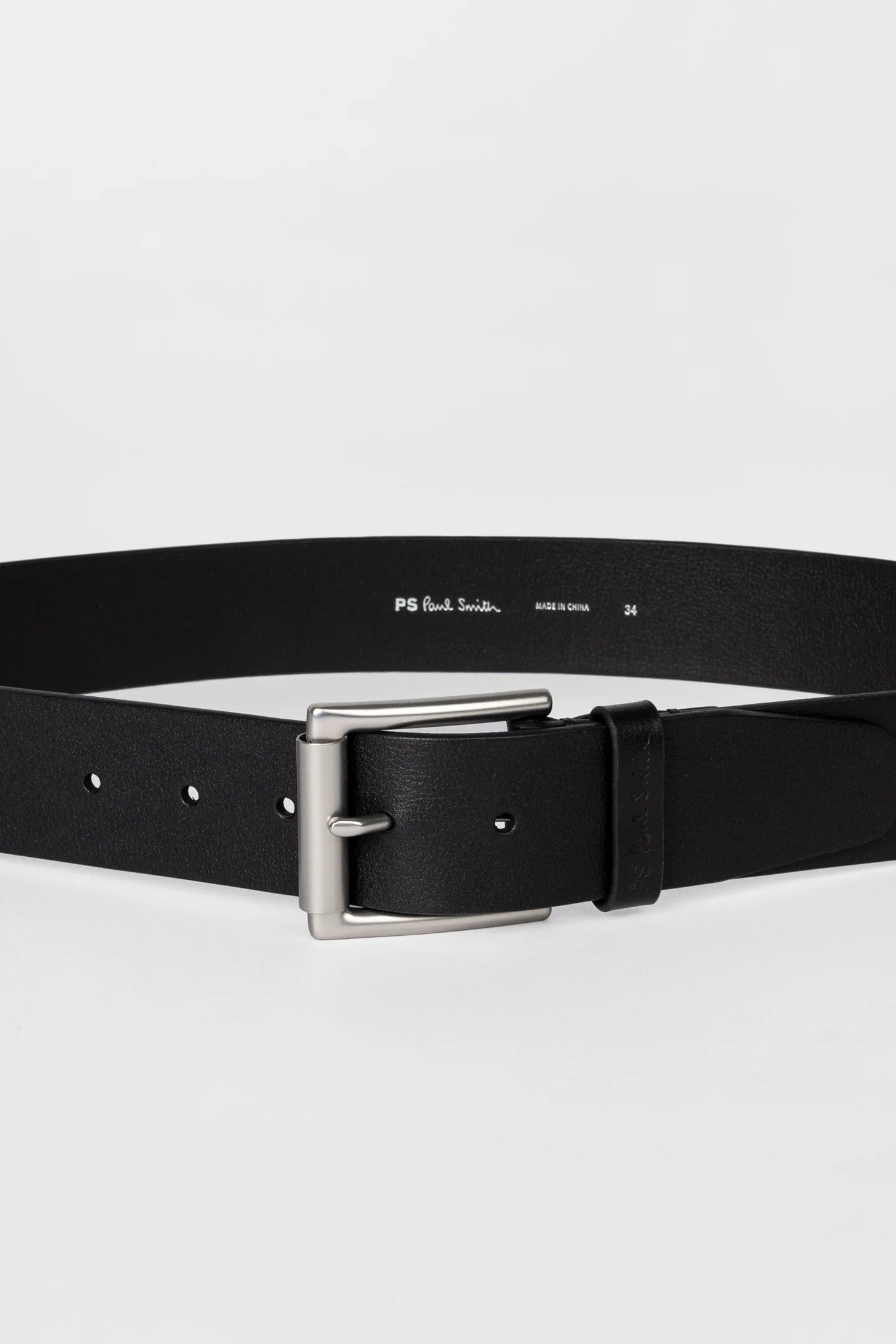 PAUL SMITH PS KEEPER LEATHER BELT SIZE 38 WAIST BLACK RRP £75 BNWT