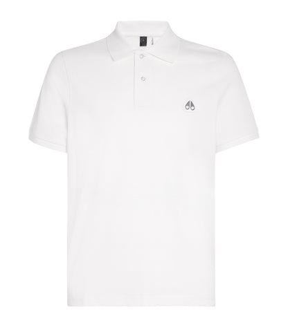 MOOSE KNUCKLES EVERETT PIQUE COTTON POLO SHIRT WHITE 2XL RRP £130 BNWT