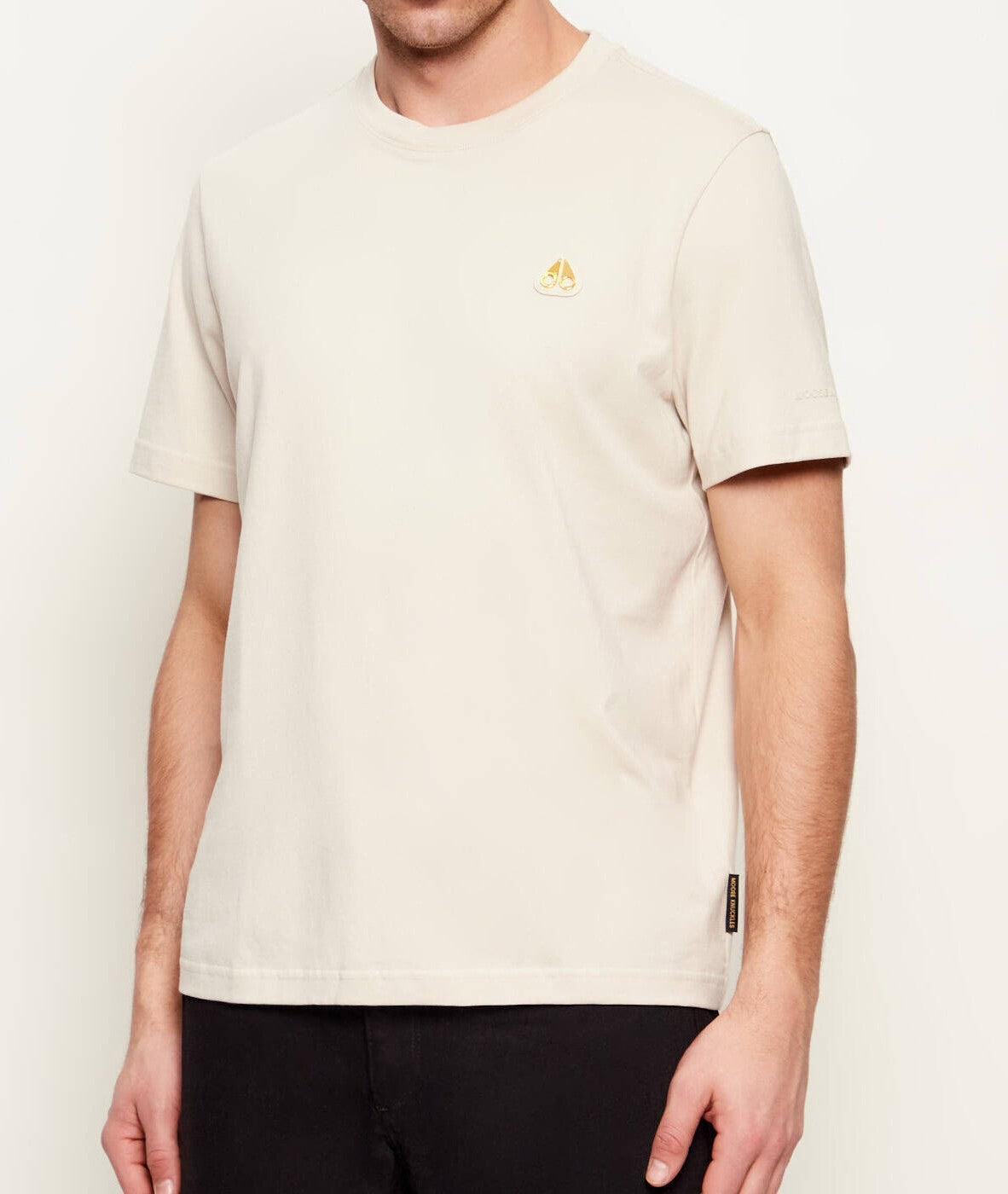 MOOSE KNUCKLES CRESCENT GOLD SERIES COTTON T-SHIRT BEIGE RRP £124 BNWT