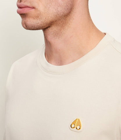 MOOSE KNUCKLES CRESCENT GOLD SERIES COTTON T-SHIRT BEIGE RRP £124 BNWT