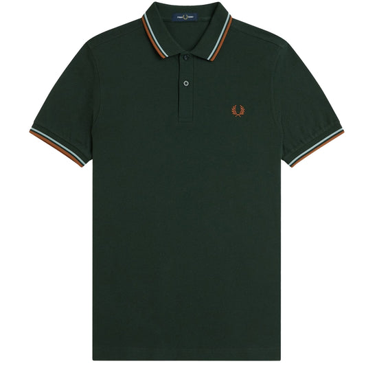 FRED PERRY TWIN TIPPED PIQUE COTTON POLO SHIRT NIGHT GREEN 3XL RRP £80 BNWT
