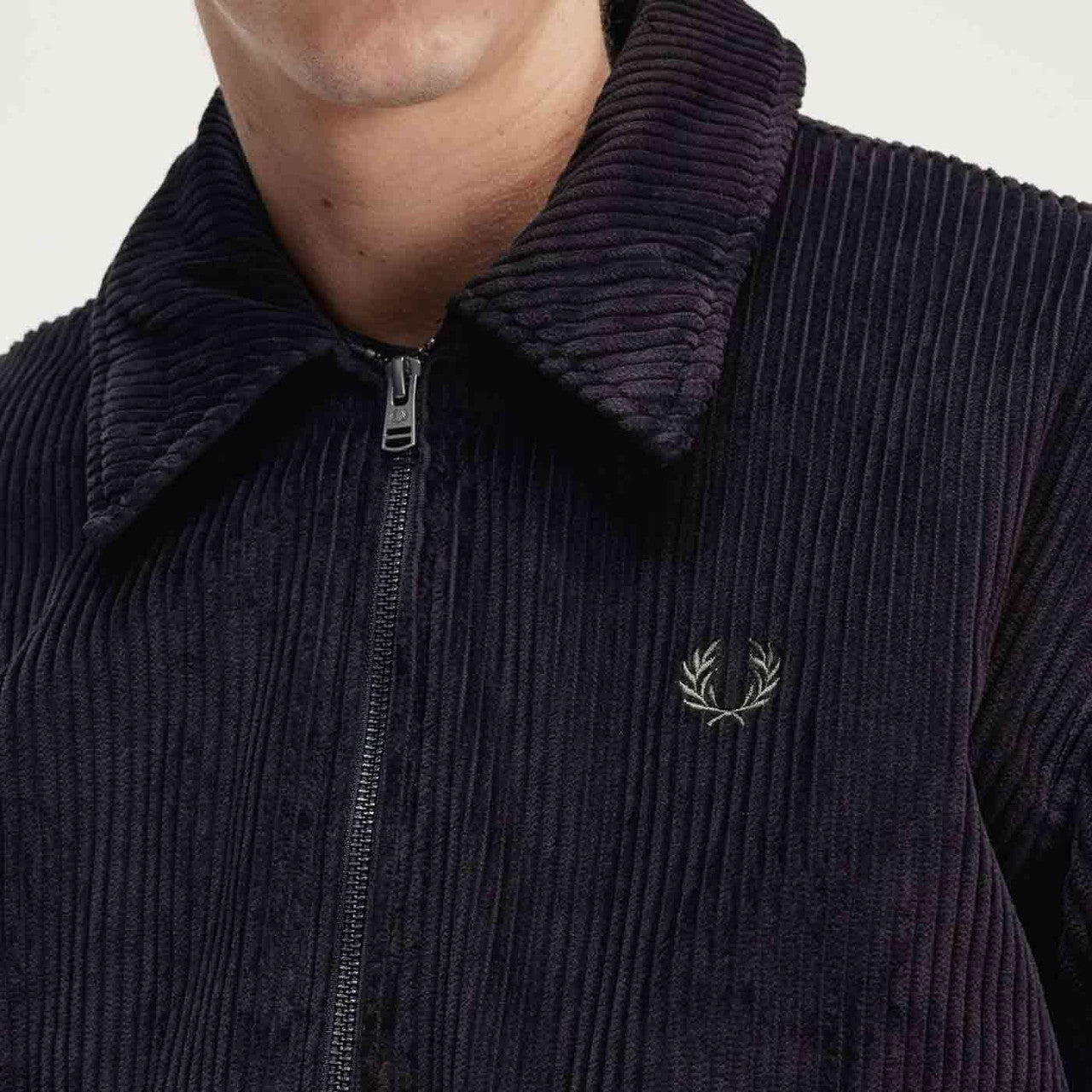 FRED PERRY SHERPA COLLAR CORDUROY COTTON BOMBER JACKET BLACK 2XL RRP £285 BNWT