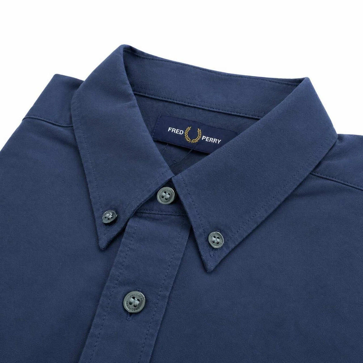 FRED PERRY OXFORD SHORT SLEEVE COTTON SHIRT DARK AIRFORCE NAVY LARGE RRP £90 NEW