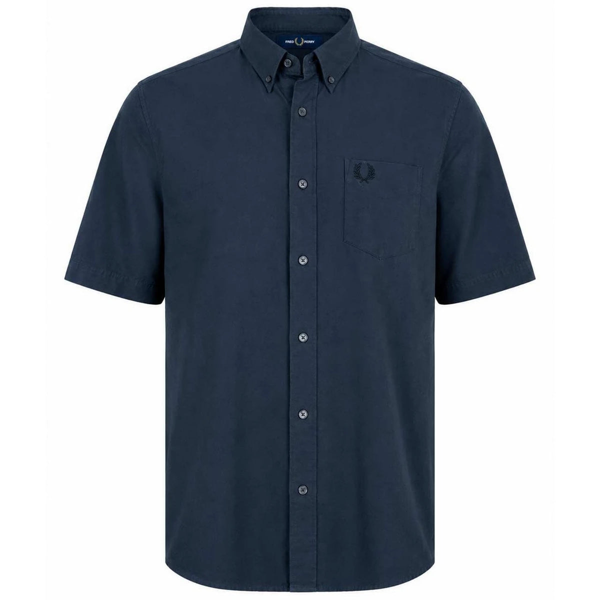 FRED PERRY OXFORD SHORT SLEEVE COTTON SHIRT DARK AIRFORCE NAVY LARGE RRP £90 NEW