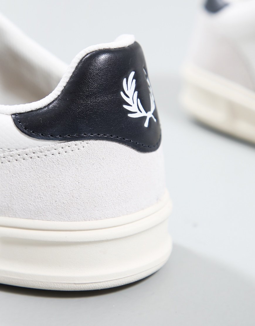 FRED PERRY B4 LEATHER TRAINERS SNOW WHITE UK 10 RRP £85 BNIB