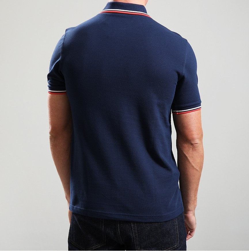 FRED PERRY TWIN TIPPED PIQUE POLO SHIRT TENNIS BLUE/PEACH/PINK 3XL RRP £80 BNWT