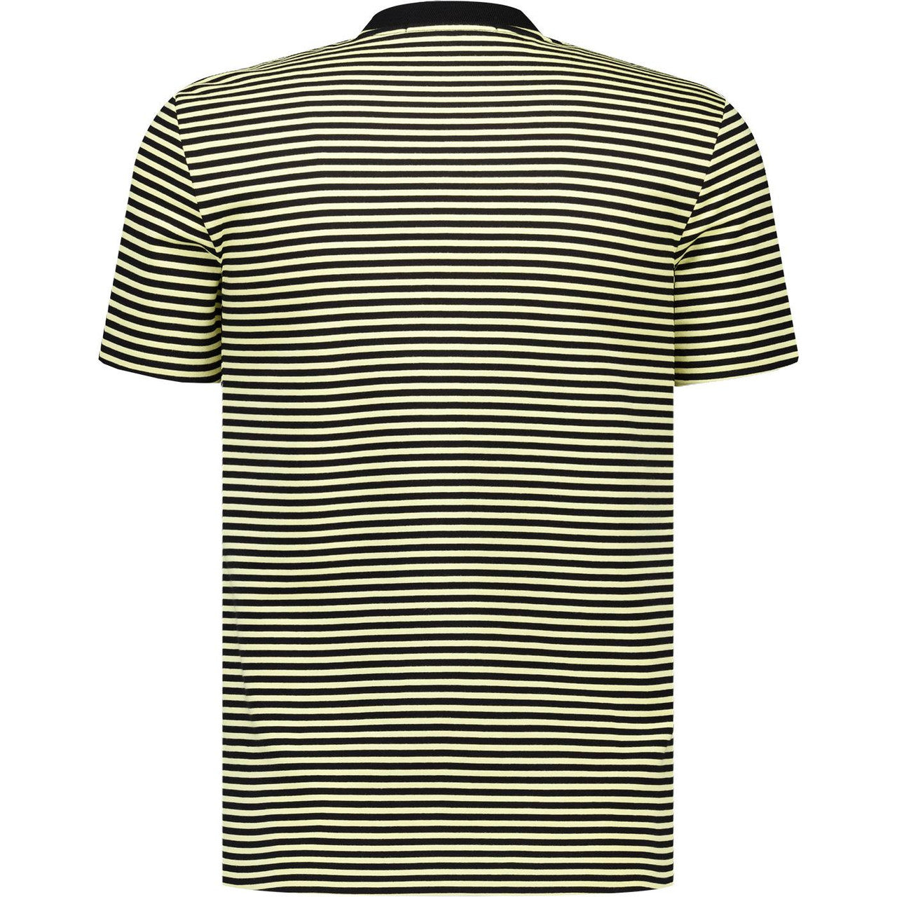 FRED PERRY FINE STRIPE HEAVYWEIGHT COTTON T-SHIRT BLACK/YELLOW 2XL RRP £65 BNWT