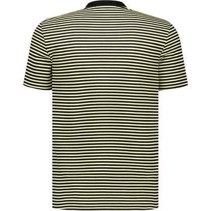 FRED PERRY FINE STRIPE HEAVYWEIGHT COTTON T-SHIRT BLACK/YELLOW 2XL RRP £65 BNWT