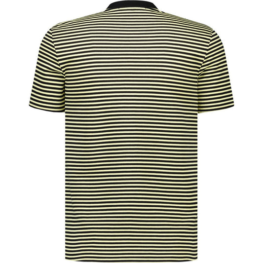 FRED PERRY FINE STRIPE HEAVYWEIGHT COTTON T-SHIRT BLACK/YELLOW 2XL RRP £65 BNWT