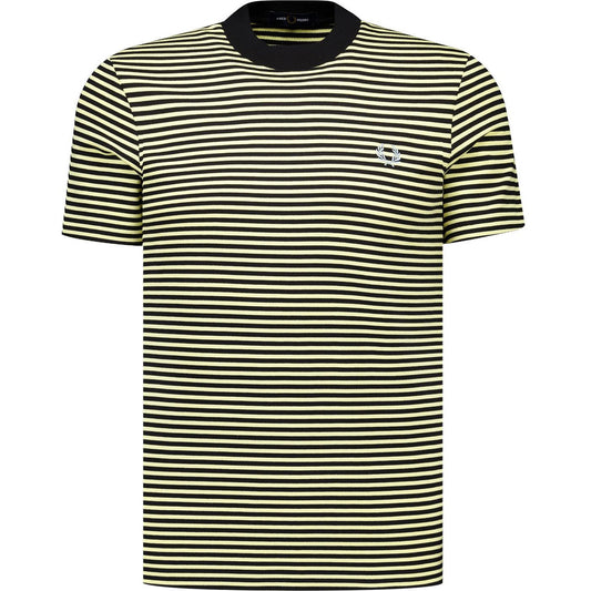 FRED PERRY FINE STRIPE HEAVYWEIGHT COTTON T-SHIRT BLACK/YELLOW 2XL RRP £65 BNWT