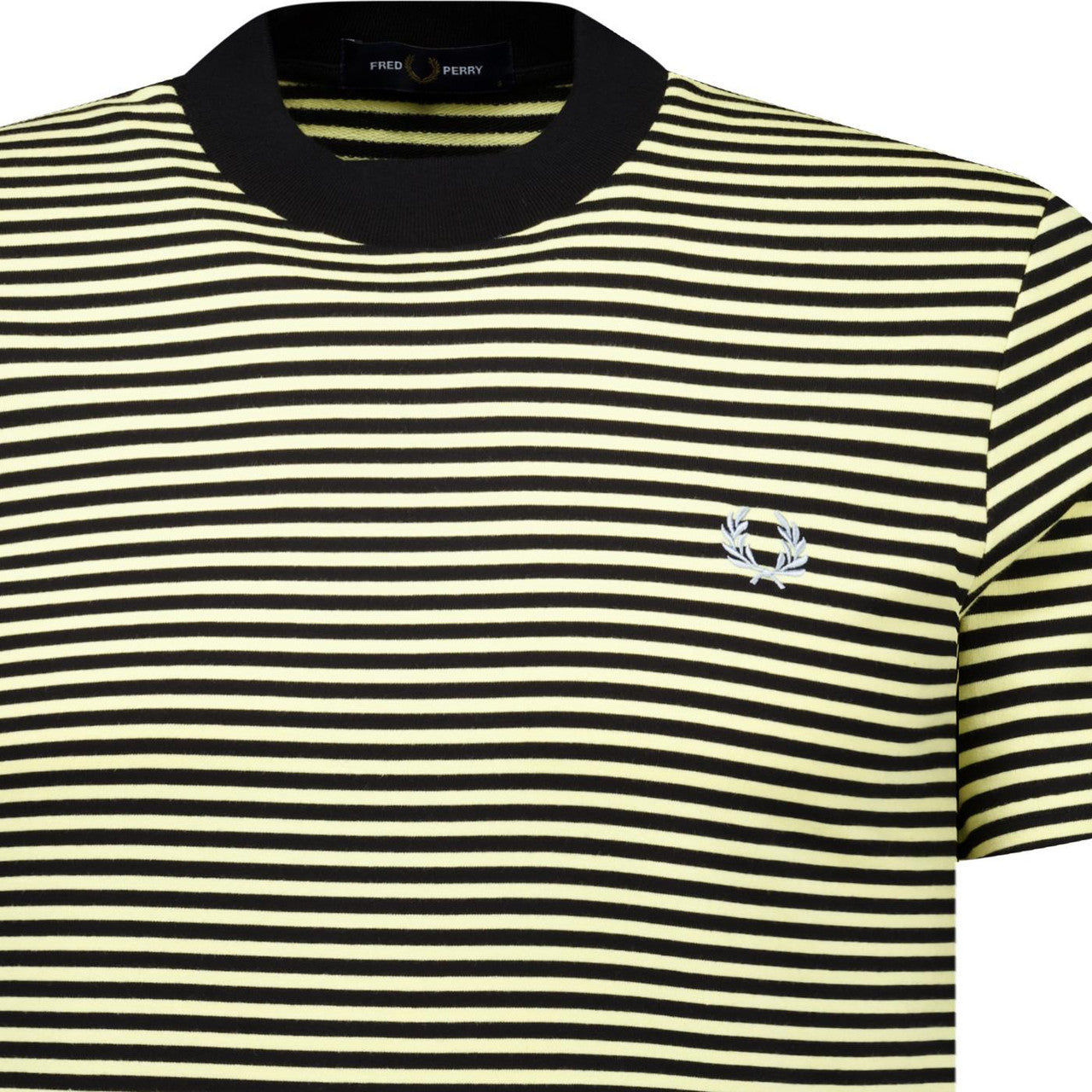 FRED PERRY FINE STRIPE HEAVYWEIGHT COTTON T-SHIRT BLACK/YELLOW 2XL RRP £65 BNWT