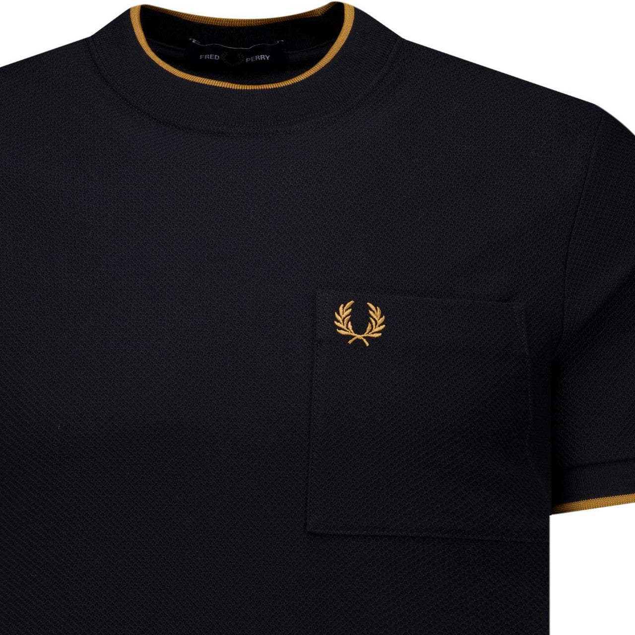 FRED PERRY PIQUE COTTON POCKET DETAIL T-SHIRT BLACK 2XL RRP £60 BNWT