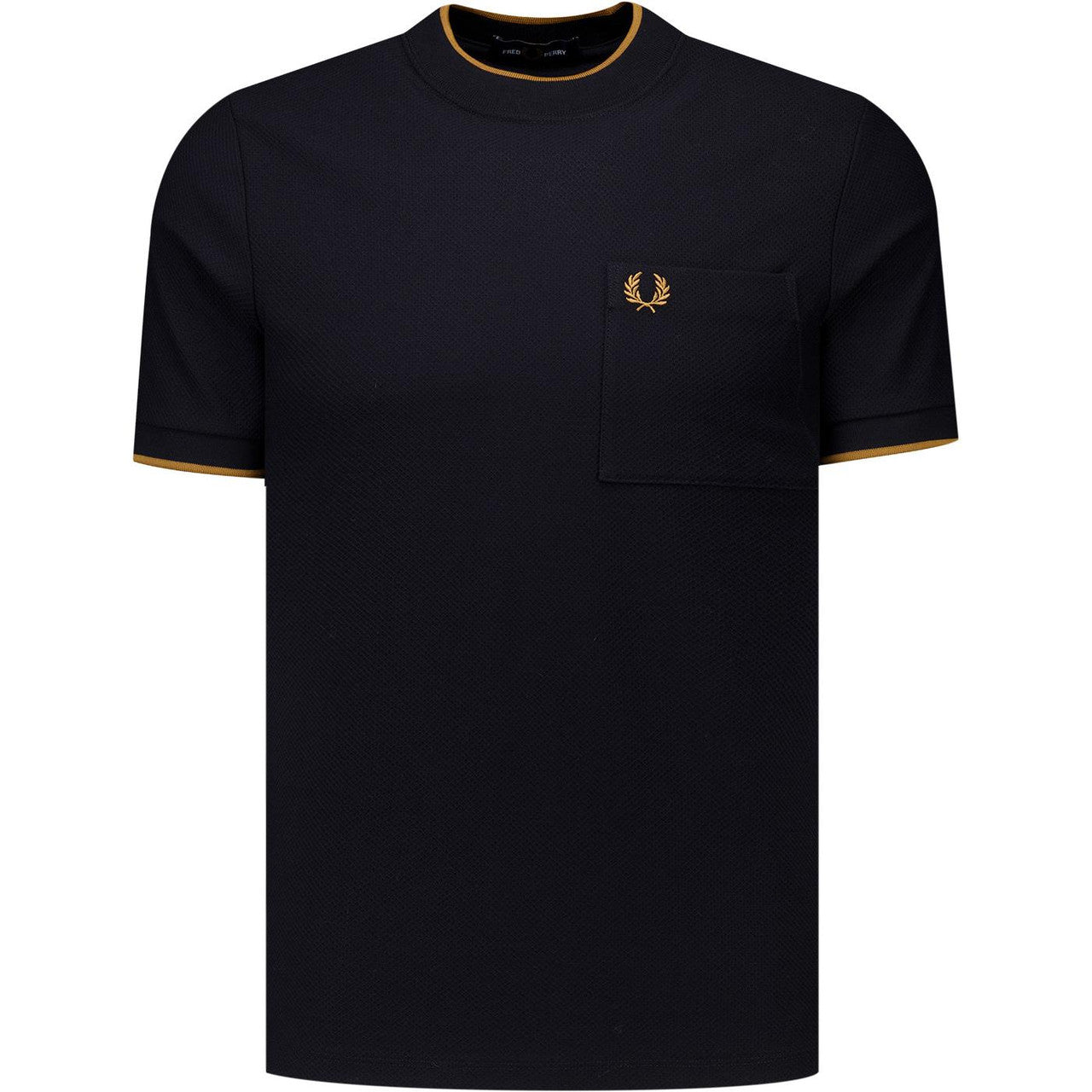 FRED PERRY PIQUE COTTON POCKET DETAIL T-SHIRT BLACK 2XL RRP £60 BNWT