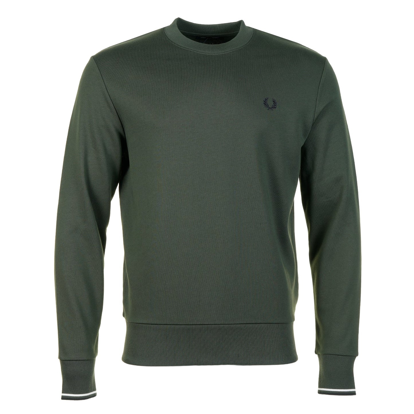 FRED PERRY COTTON FLEECE CREW NECK SWEATSHIRT COURT GREEN 2XL RRP £90 BNWT