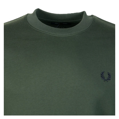 FRED PERRY COTTON FLEECE CREW NECK SWEATSHIRT COURT GREEN 2XL RRP £90 BNWT