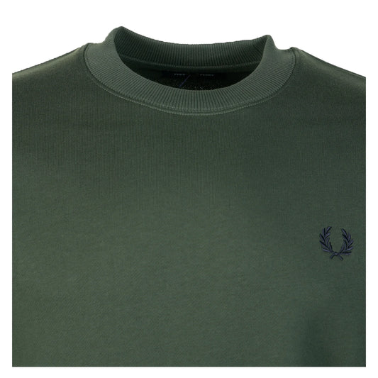 FRED PERRY COTTON FLEECE CREW NECK SWEATSHIRT COURT GREEN 2XL RRP £90 BNWT