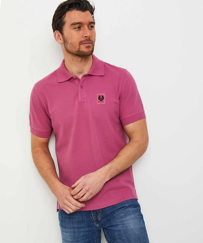 BELSTAFF PIQUE COTTON POLO SHIRT TONAL MAGENTA RRP £95 BNWT