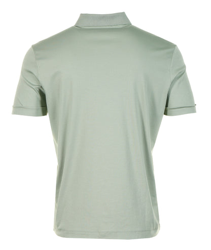 SANDBANKS FULL BUTTON INTERLOCK COTTON POLO SHIRT SAGE GREEN RRP £155 BNWT