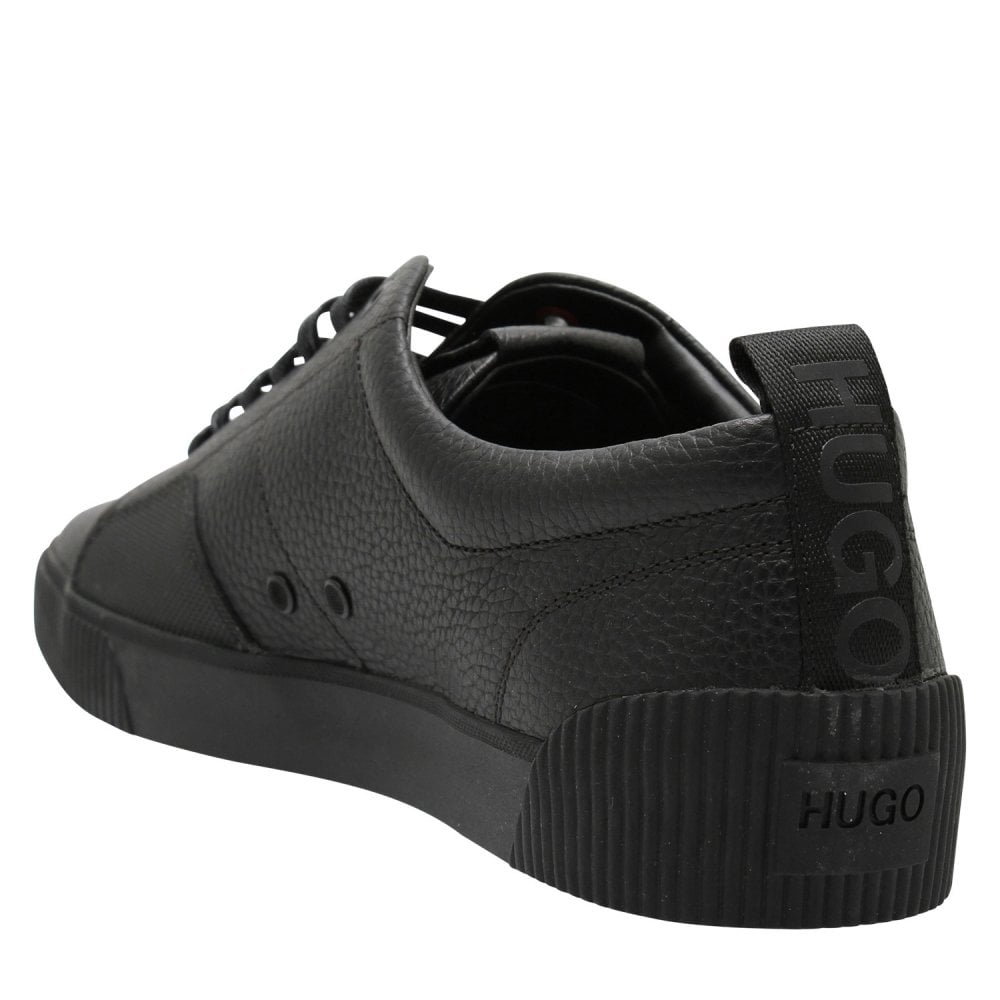 HUGO by HUGO BOSS ZERO LEATHER TRAINERS BLACK UK 9 RRP £169 BNIB