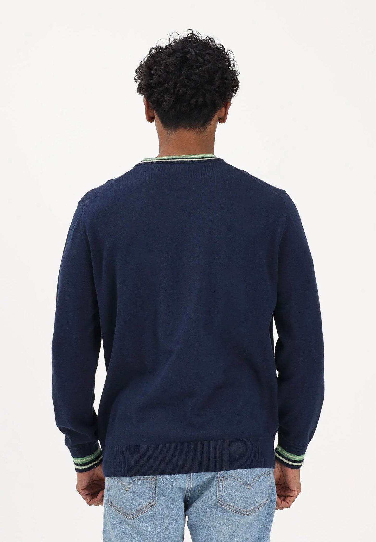 LACOSTE TIPPED CROC LOGO CREW NECK JUMPER NAVY BLUE 2XL RRP £120 BNWT