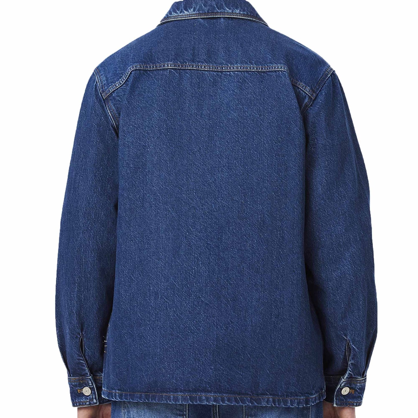 LACOSTE HEAVY COTTON DENIM CHORE JACKET SHACKET MID WASH BLUE XL RRP £160 BNWT