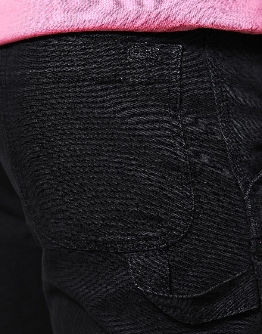 LACOSTE STRAIGHT FIT COTTON CANVAS CARPENTER TROUSERS BLACK 36 REG RRP £135 BNWT