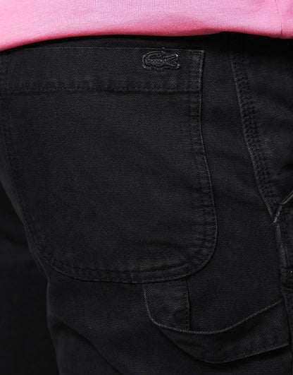 LACOSTE STRAIGHT FIT COTTON CANVAS CARPENTER TROUSERS BLACK 36 REG RRP £135 BNWT