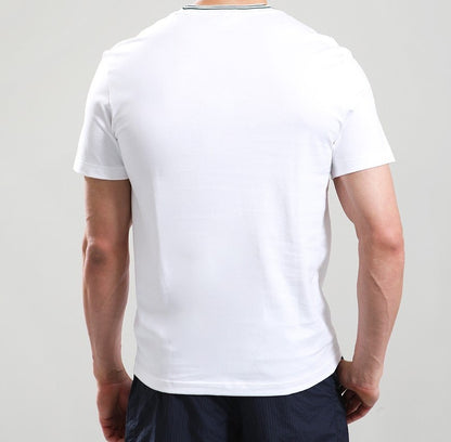 LACOSTE TIPPED CREW COLLAR T-SHIRT WHITE RRP £60 BNWT