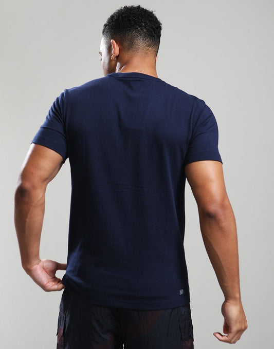 LACOSTE ULTRA DRY PRINTED COTTON T-SHIRT NAVY BLUE 2XL RRP £60 BNWT