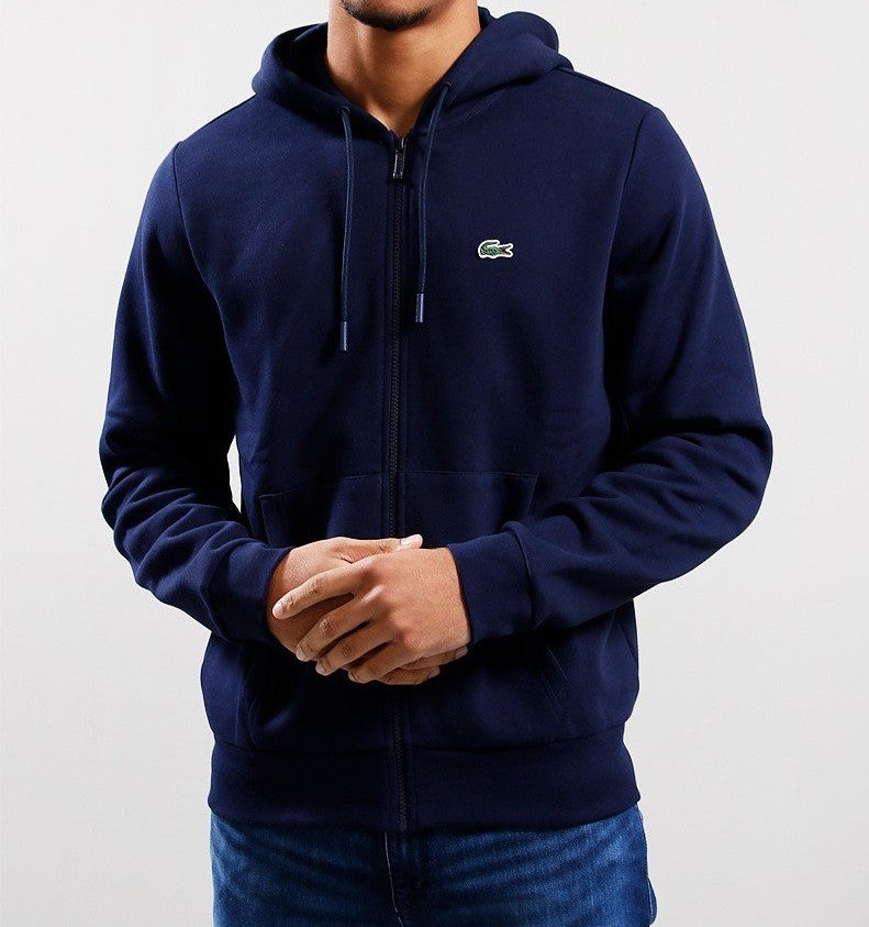 LACOSTE COTTON FLEECE FULL ZIP HOODIE SWEATSHIRT NAVY BLUE (6) XL RRP £125 BNWT