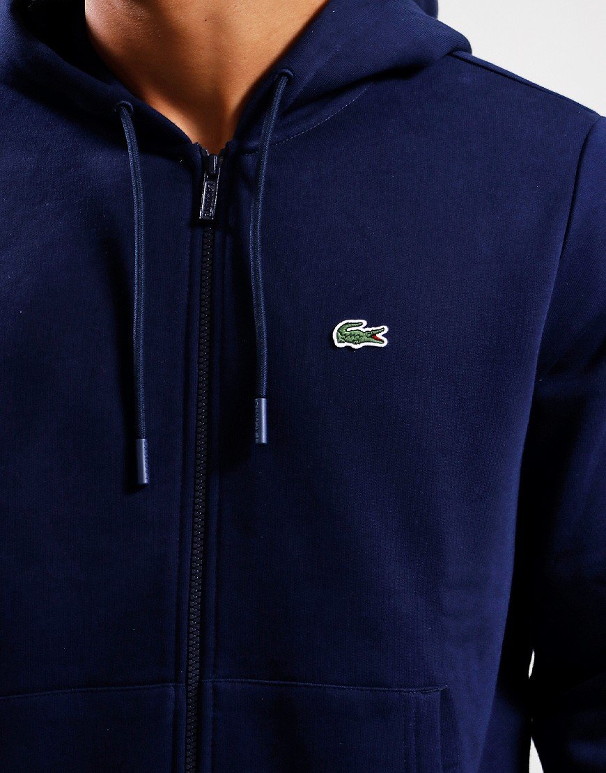 LACOSTE COTTON FLEECE FULL ZIP HOODIE SWEATSHIRT NAVY BLUE (6) XL RRP £125 BNWT