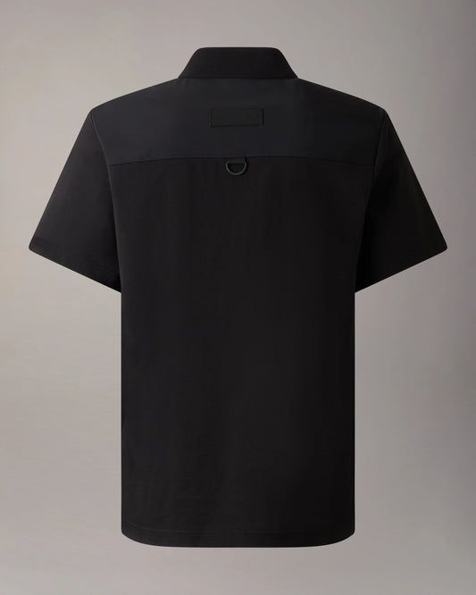 MOOSE KNUCKLES DALON PIQUE COTTON POCKET POLO SHIRT BLACK RRP £150 BNWT