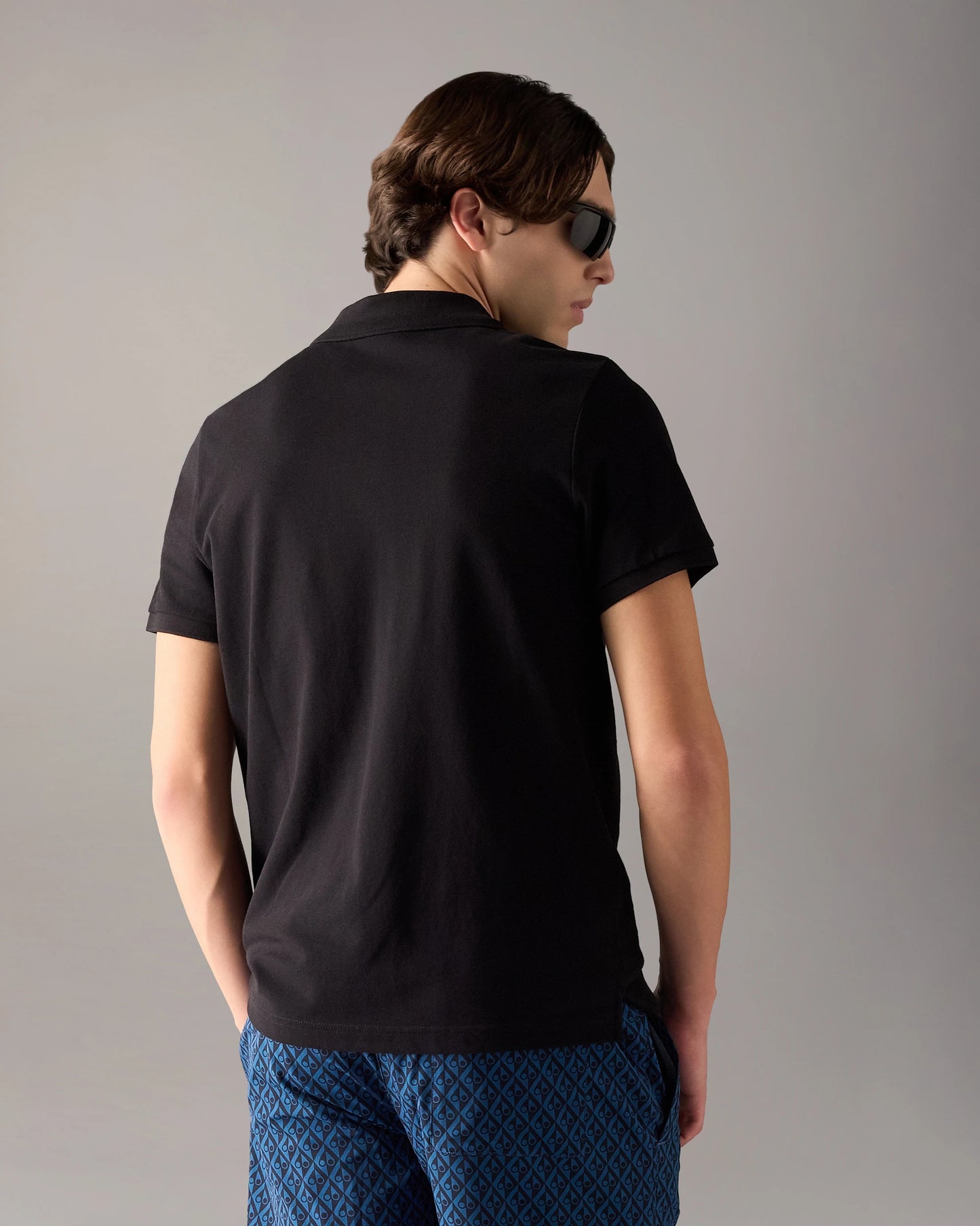 MOOSE KNUCKLES EVERETT PIQUE COTTON POLO SHIRT BLACK RRP £130 BNWT