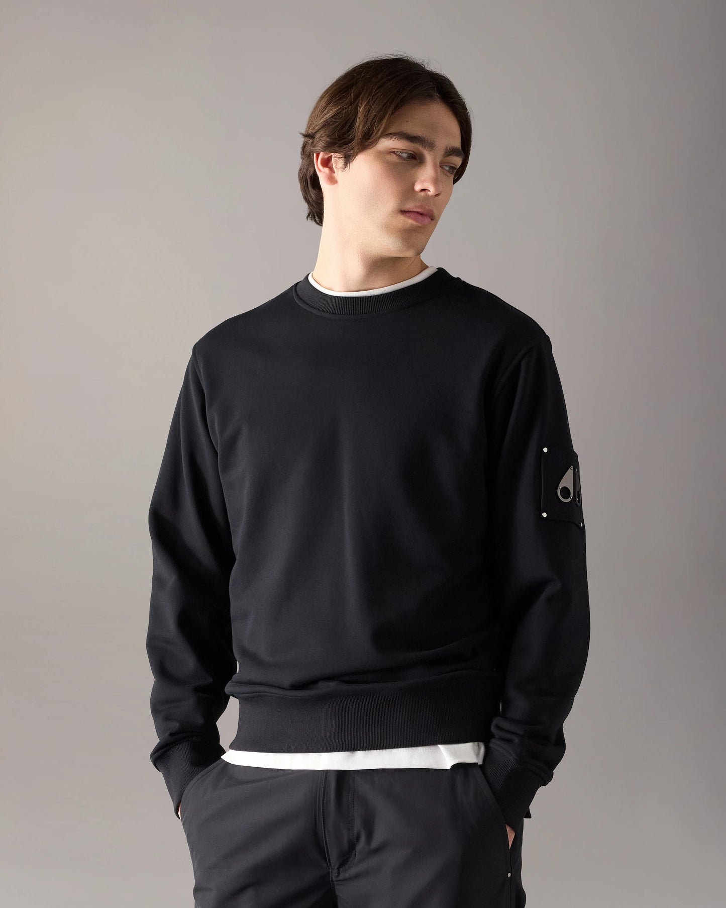 MOOSE KNUCKLES HARTSFIELD CREW NECK SWEATSHIRT BLACK XL RRP £220 BNWT