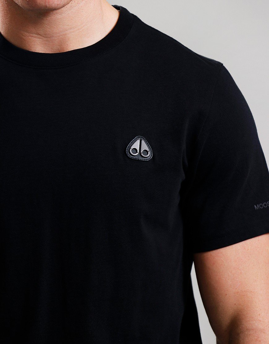 MOOSE KNUCKLES CRESCENT COTTON T-SHIRT BLACK RRP £90 BNWT