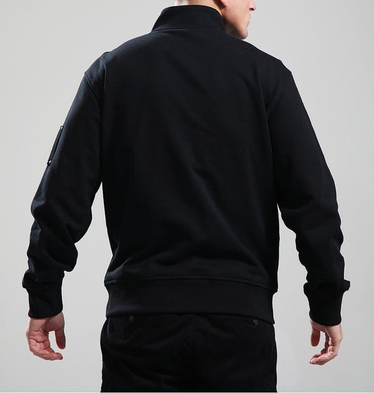 MOOSE KNUCKLES HARTSFIELD QUARTER ZIP COTTON SWEATSHIRT BLACK XL RRP £250 BNWT