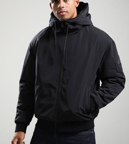 MOOSE KNUCKLES ROLAND REVERSIBLE HOODED FAUX FUR/SHELL JACKET BLACK RRP £550 BNWT