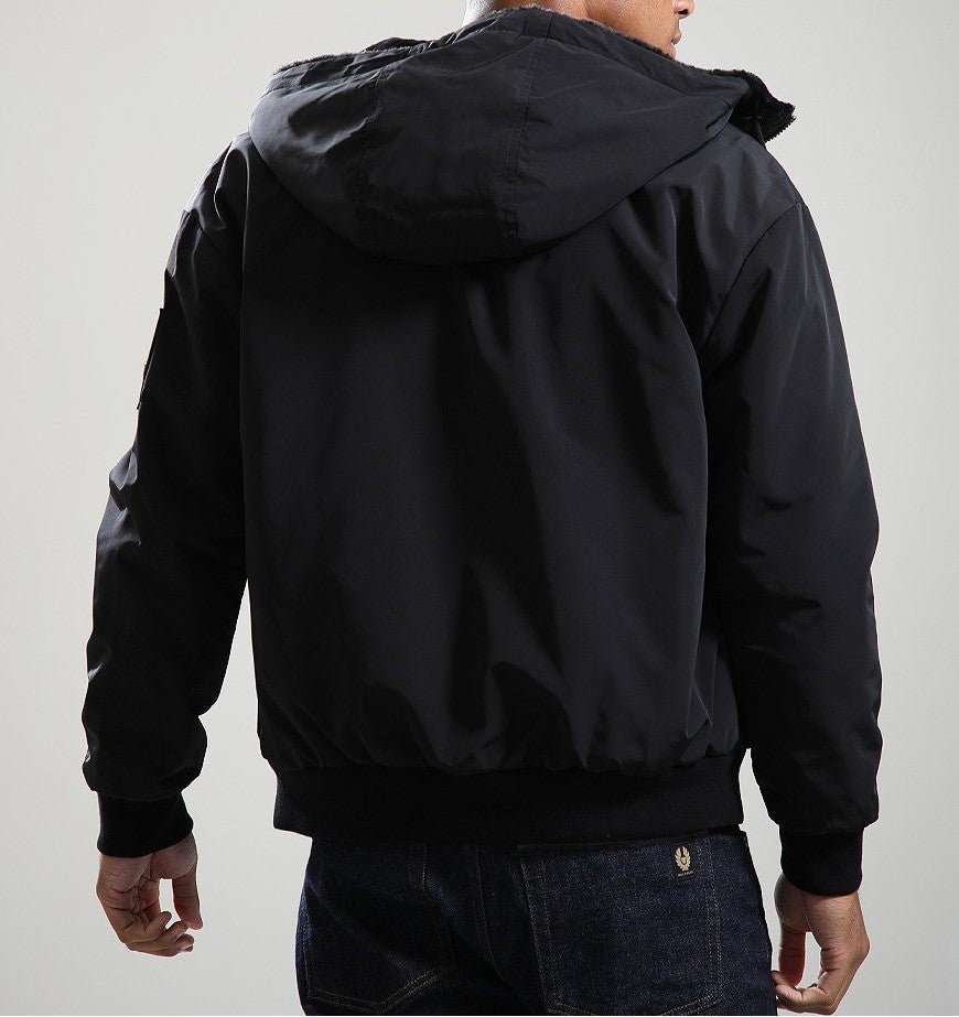 MOOSE KNUCKLES ROLAND REVERSIBLE HOODED FAUX FUR/SHELL JACKET BLACK RRP £550 BNWT