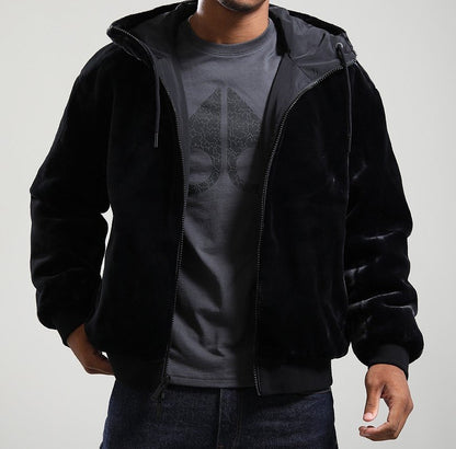 MOOSE KNUCKLES ROLAND REVERSIBLE HOODED FAUX FUR/SHELL JACKET BLACK RRP £550 BNWT