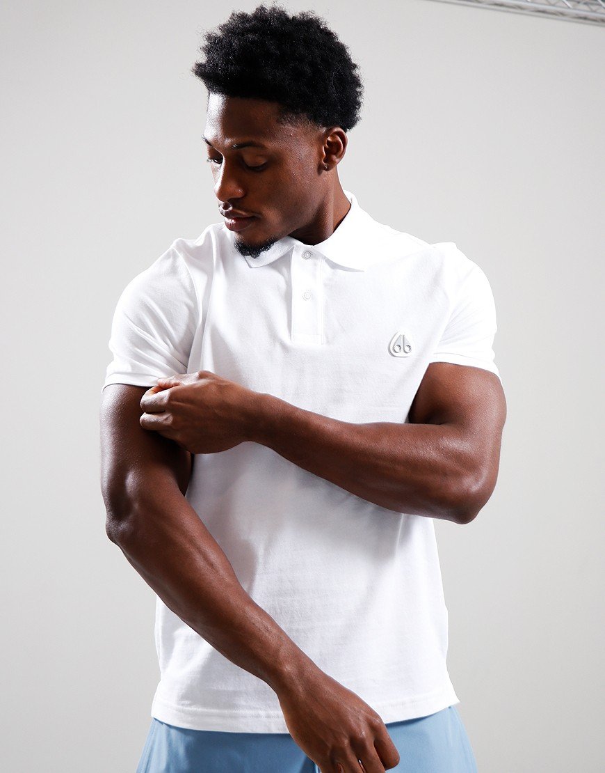 MOOSE KNUCKLES PIQUE COTTON POLO SHIRT WHITE 2XL RRP £130 BNWT