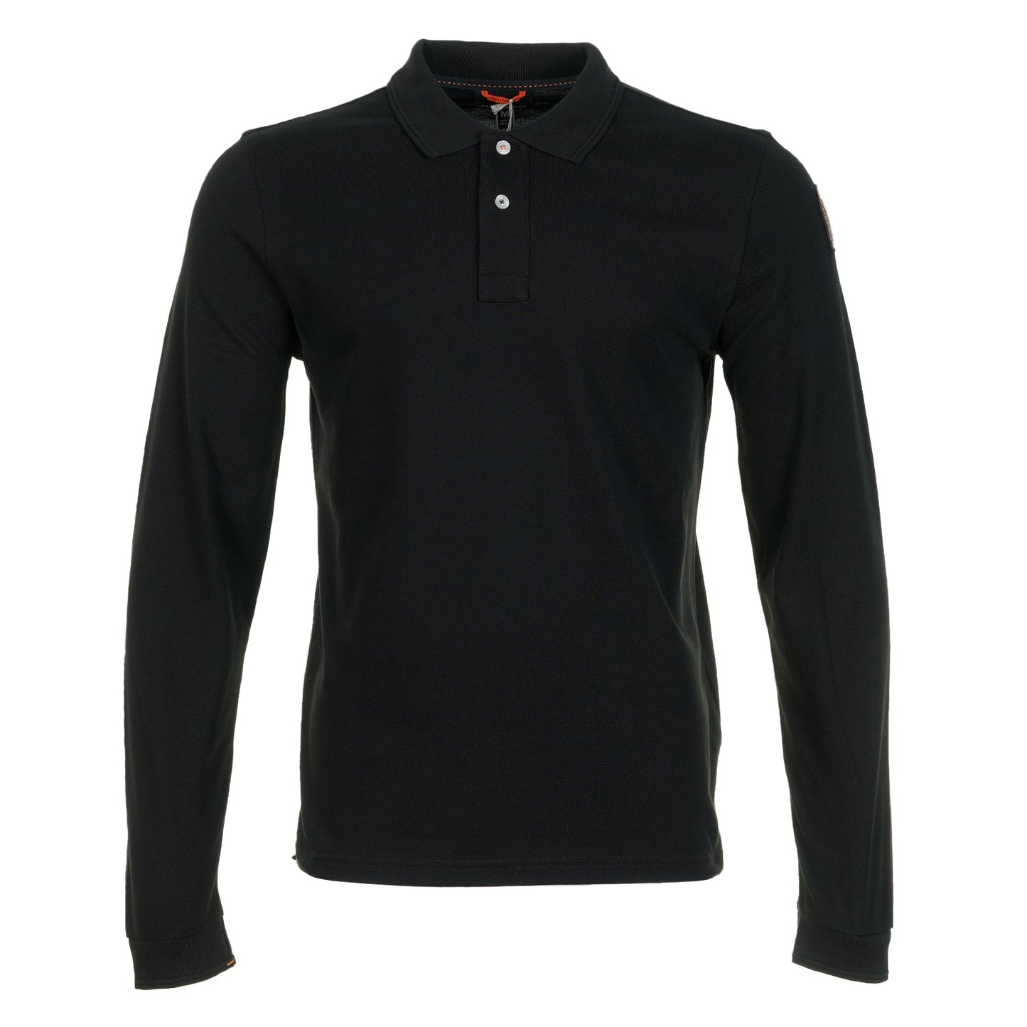 PARAJUMPERS OBERON LONG SLEEVE PIQUE COTTON POLO SHIRT BLACK 2XL RRP £120 BNWT
