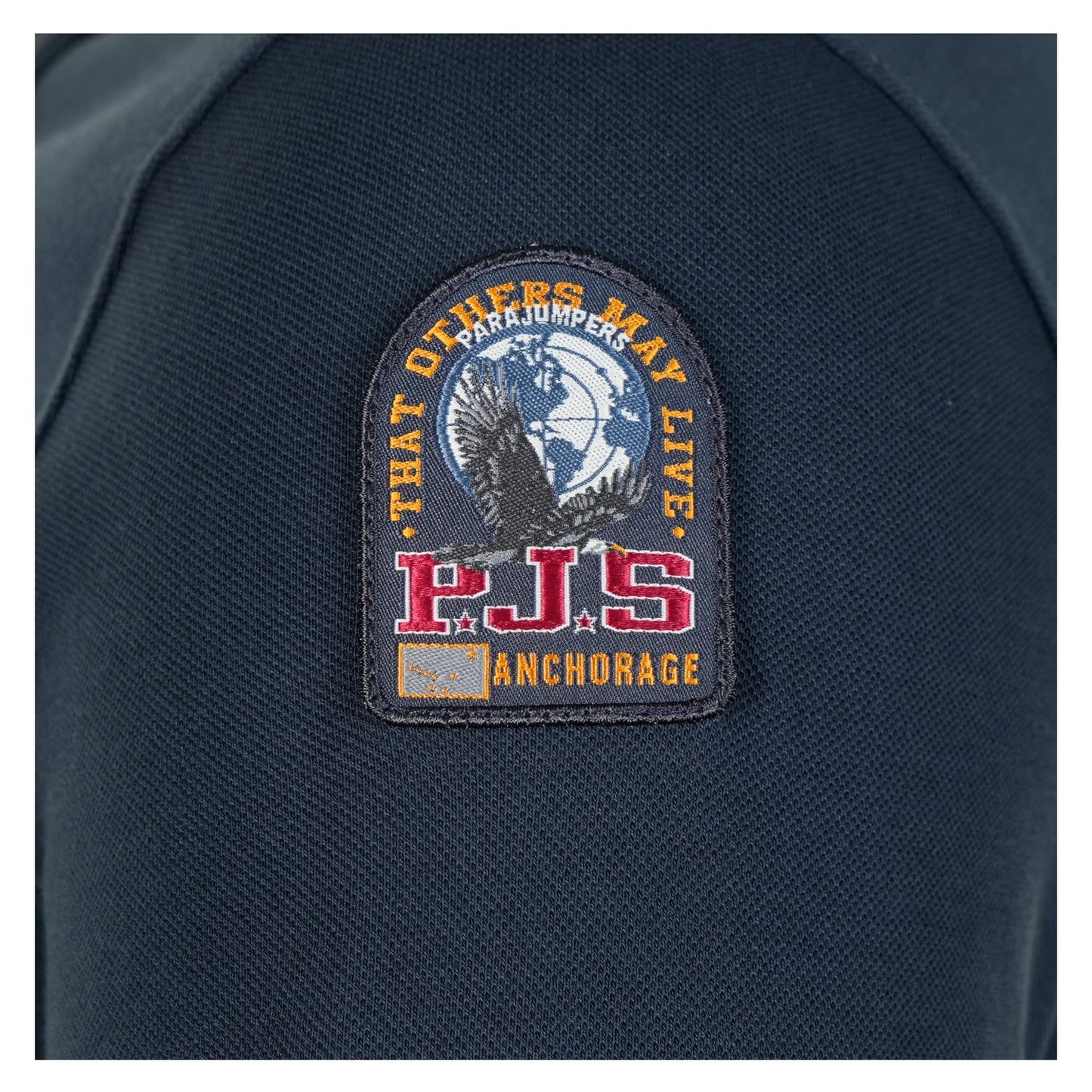 PARAJUMPERS OBERON LONG SLEEVE SLIM FIT PIQUE COTTON POLO SHIRT NAVY BLUE RRP £120 BNWT
