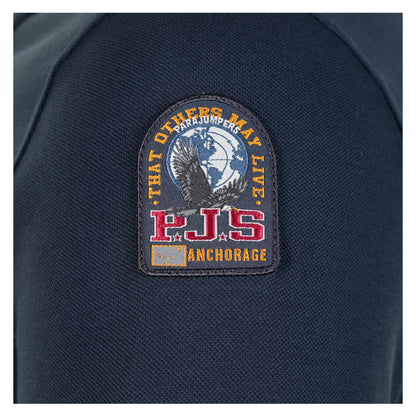PARAJUMPERS OBERON LONG SLEEVE SLIM FIT PIQUE COTTON POLO SHIRT NAVY BLUE RRP £120 BNWT