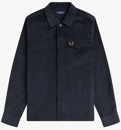FRED PERRY CORDUROY OVERSHIRT JACKET NAVY BLUE LARGE RRP £160 BNWT