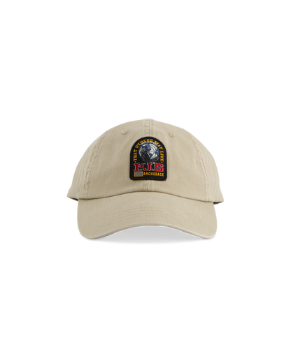 PARAJUMPERS LOGO PATCH COTTON BASEBALL CAP SAFARI BEIGE RRP £55 BNWT