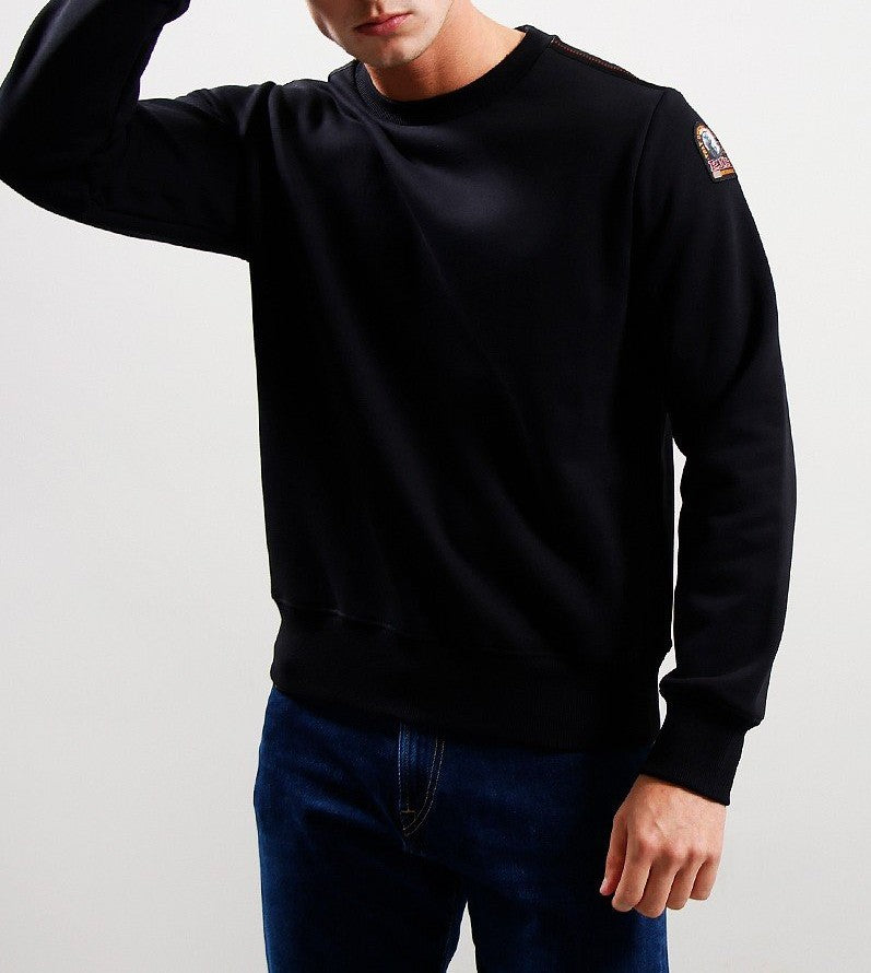 PARAJUMPERS K2 CREW NECK COTTON FLEECE SWEATSHIRT BLACK RRP £160 BNWT