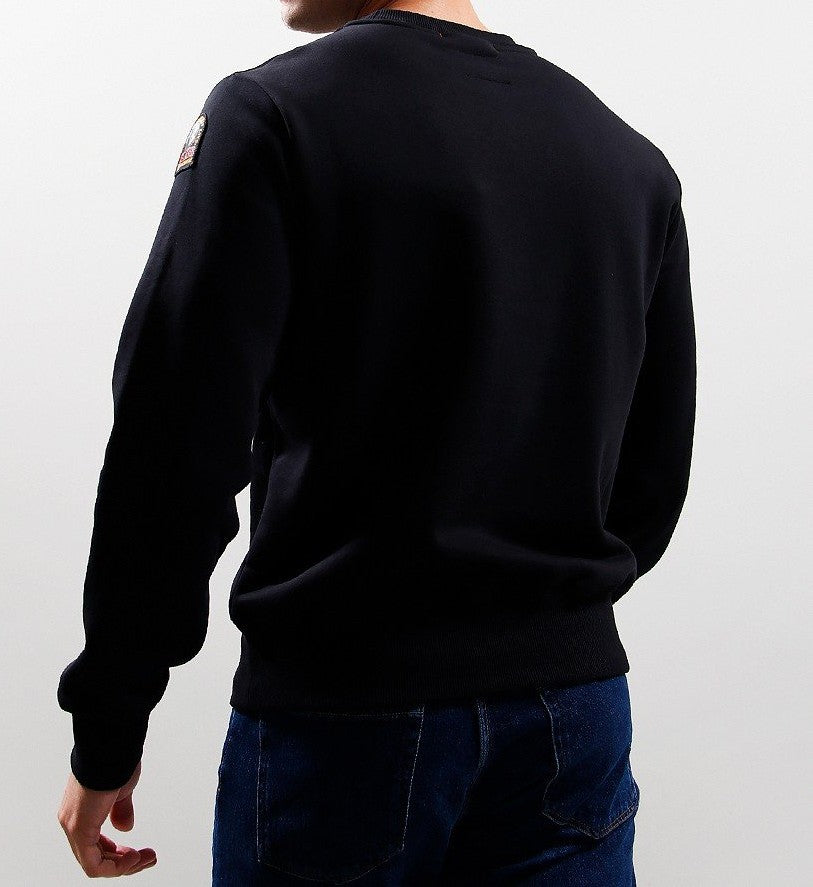 PARAJUMPERS K2 CREW NECK COTTON FLEECE SWEATSHIRT BLACK RRP £160 BNWT