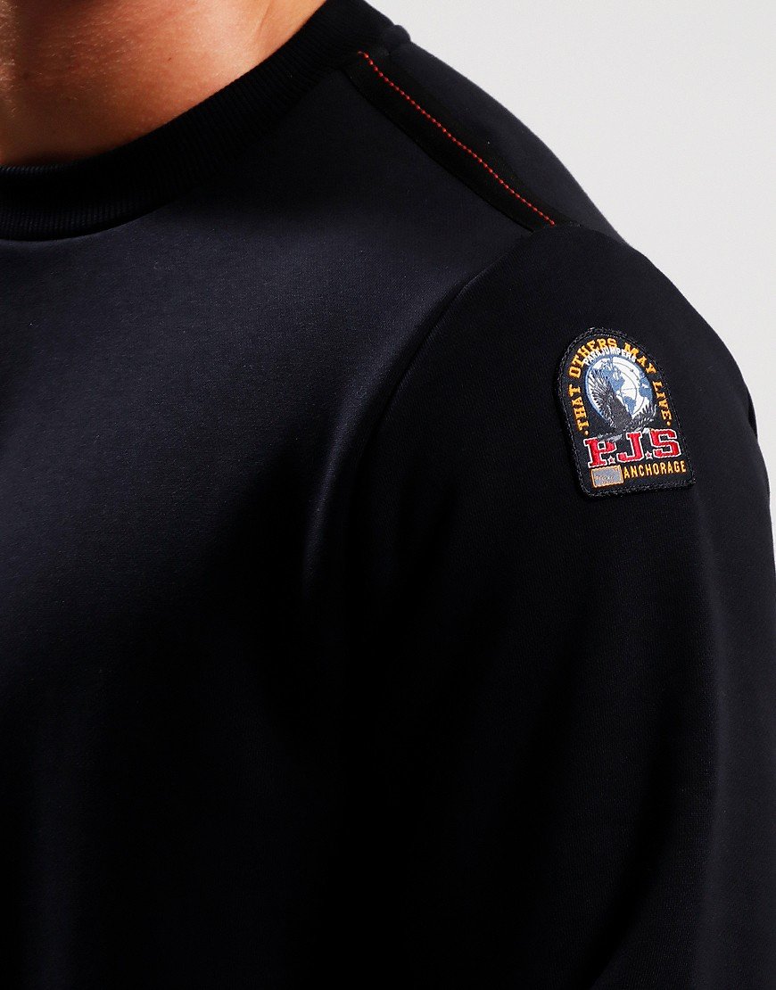 PARAJUMPERS K2 CREW NECK COTTON FLEECE SWEATSHIRT BLACK RRP £160 BNWT